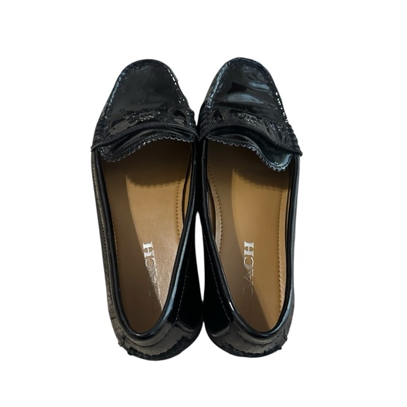 Coach Women's Odette Black Patent Leather Loafers Size 7 Classic Minimalist - Picture 3 of 6